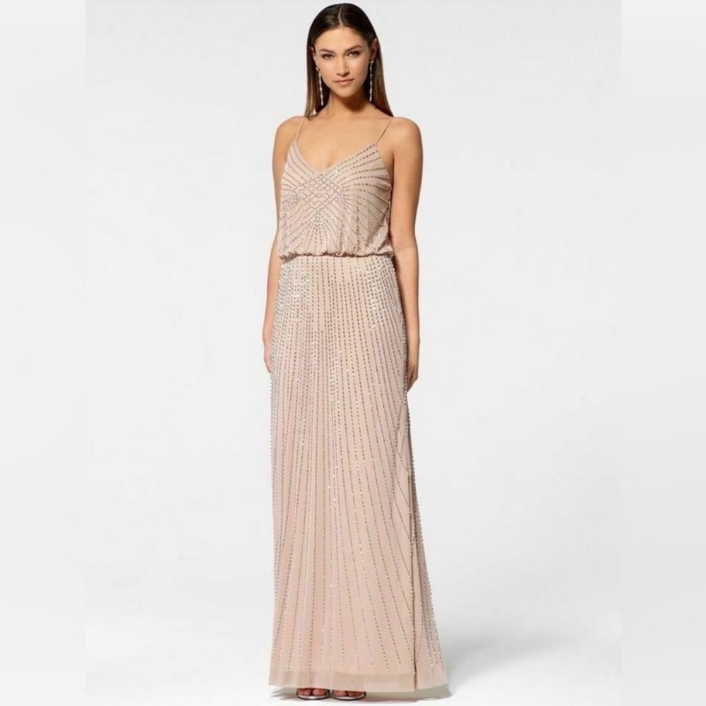 Champagne & Silver Beaded Gown
